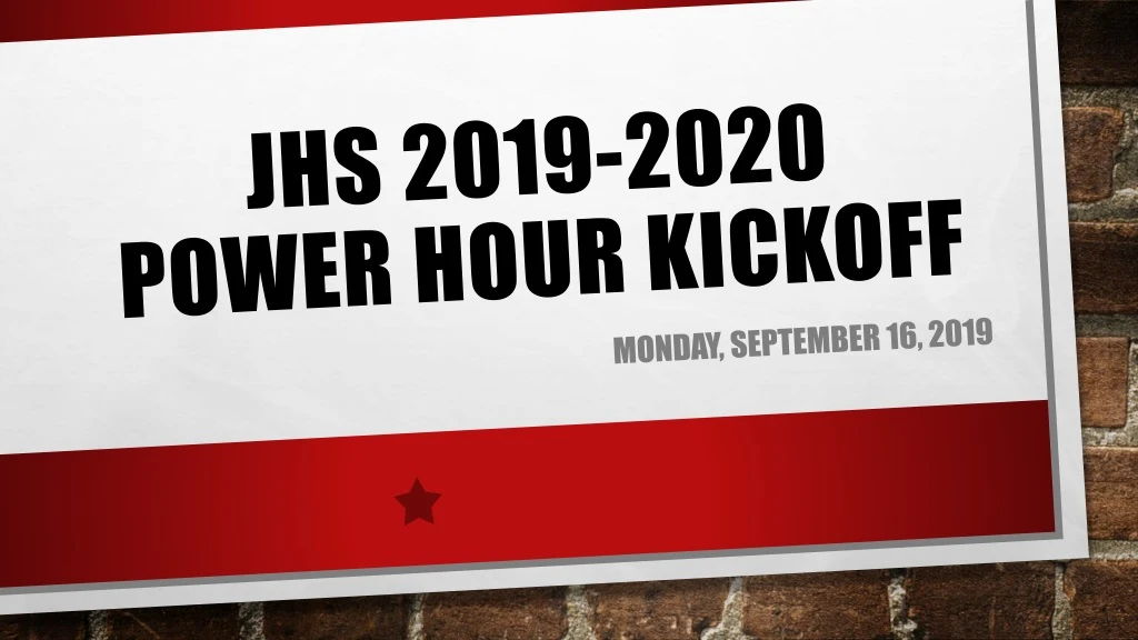jhs 2019 2020 power hour kickoff
