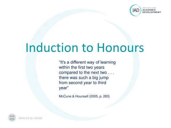 Induction to Honours