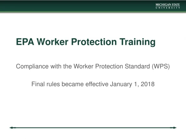 EPA Worker Protection Training