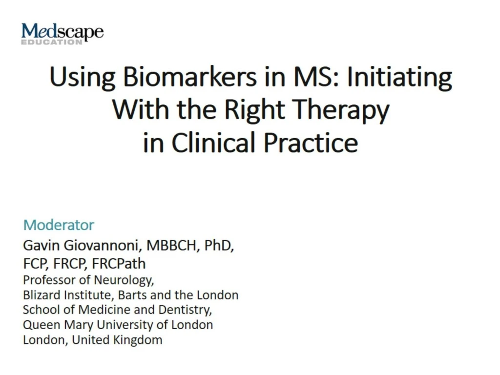 using biomarkers in ms initiating with the right therapy in clinical practice