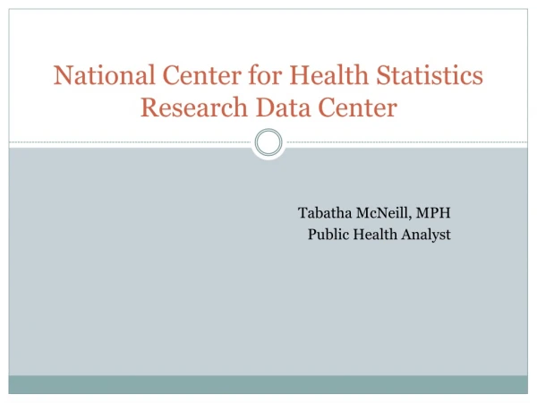 National Center for Health Statistics Research Data Center