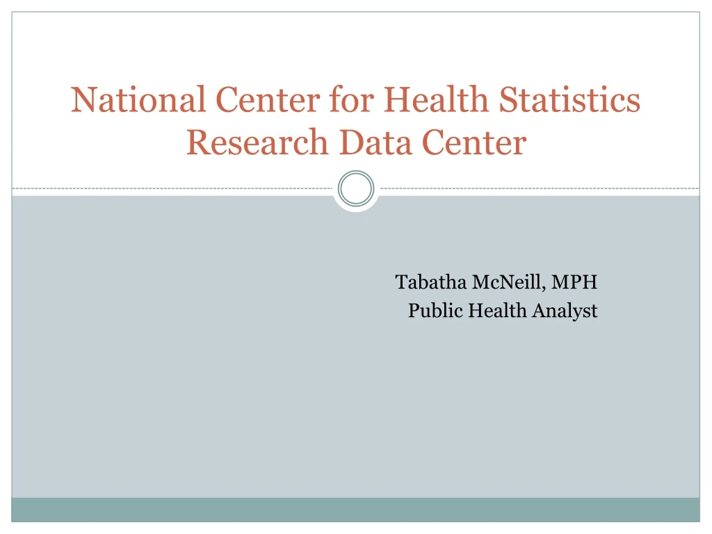 national center for health statistics research data center