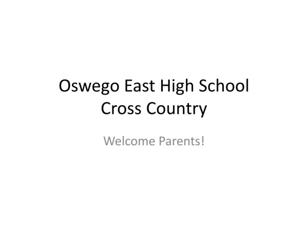 Oswego East High School Cross Country