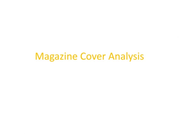 Magazine Cover Analysis