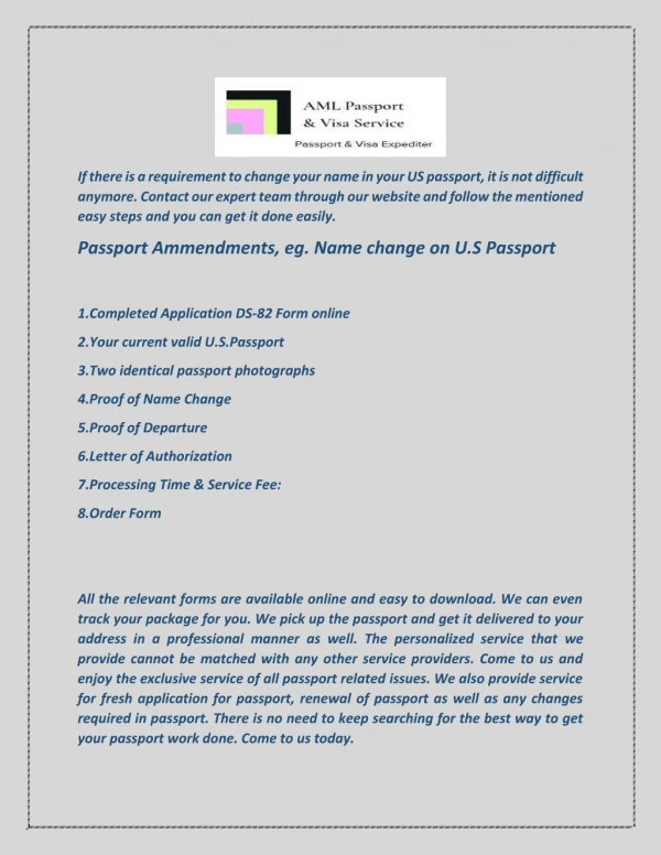 Emergency Passport Renewal - Amlpassportvisaservices.com