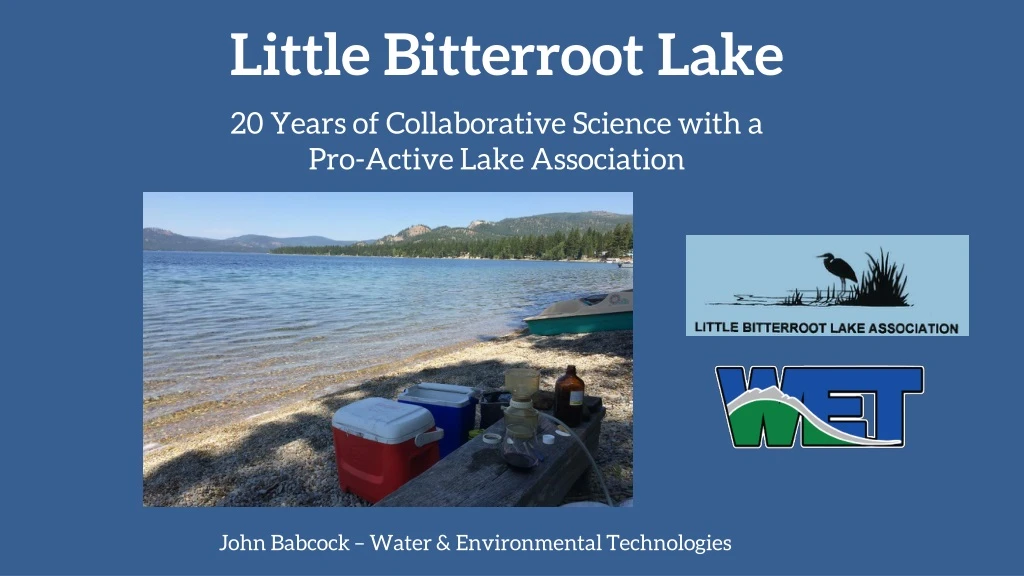 20 years of collaborative science with a pro active lake association