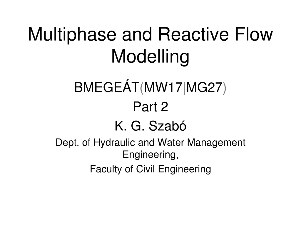 multiphase and reactive flow modelling