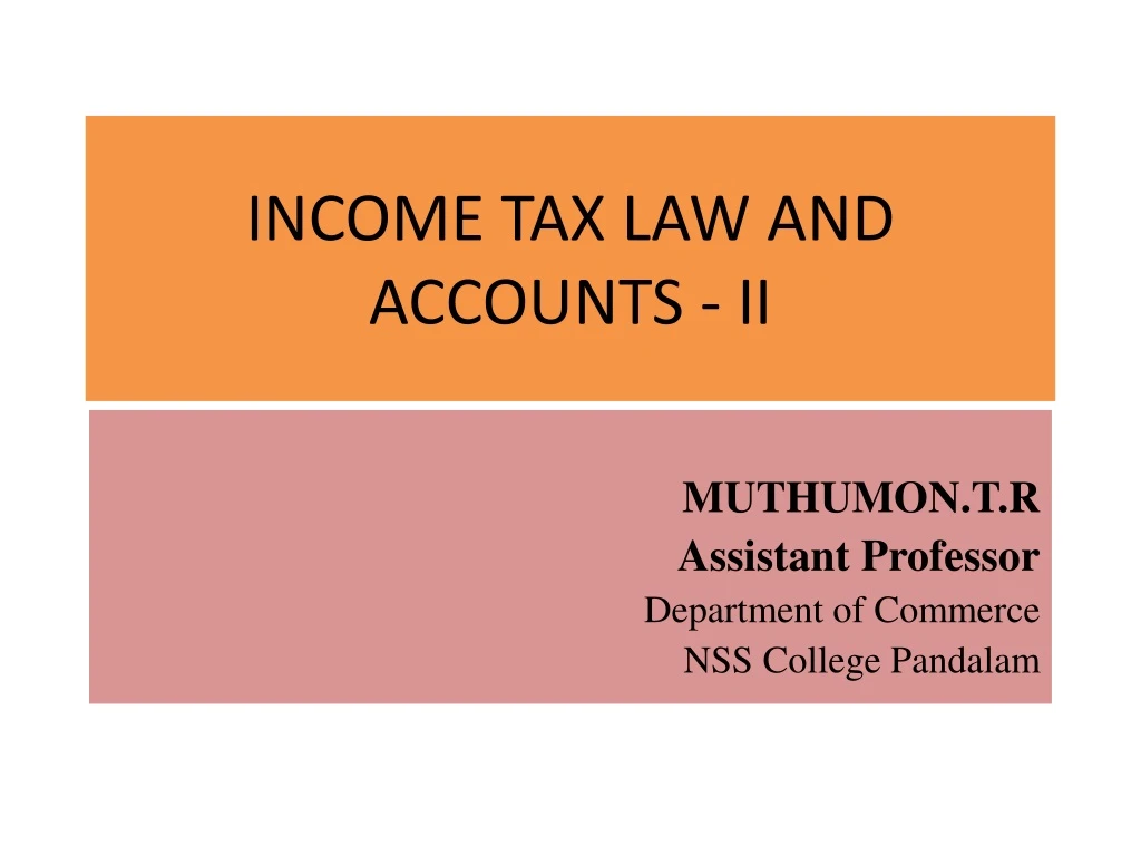 income tax law and accounts ii