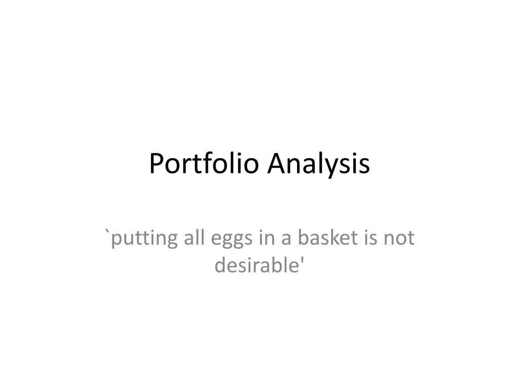 portfolio analysis