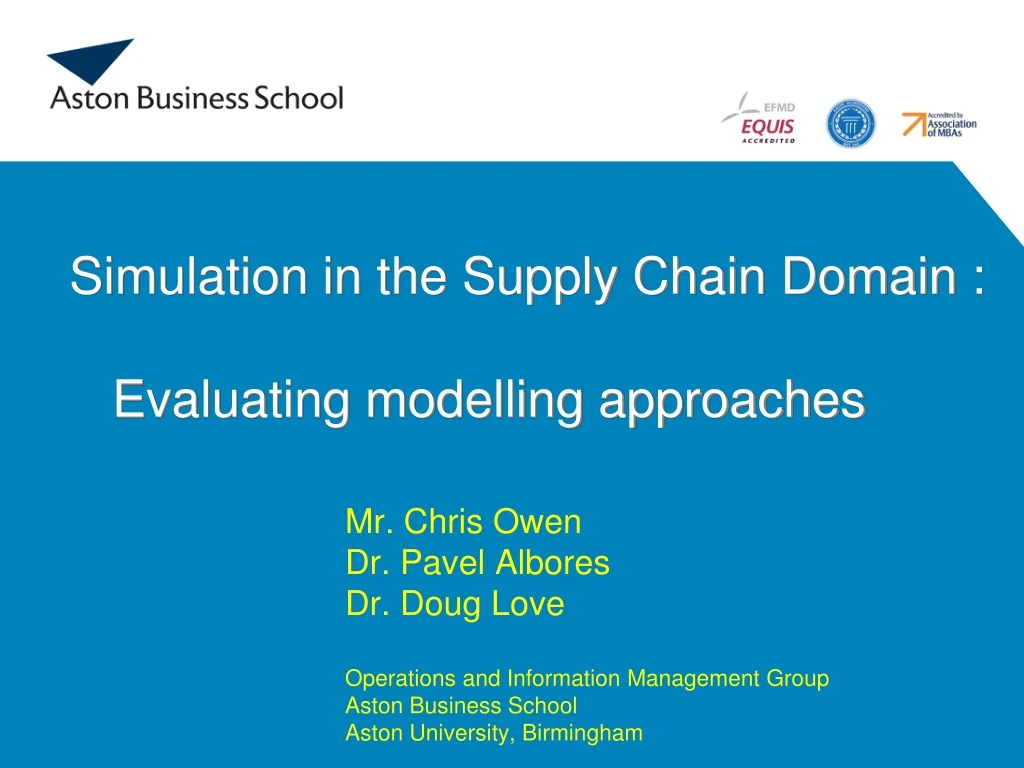 simulation in the supply chain domain evaluating