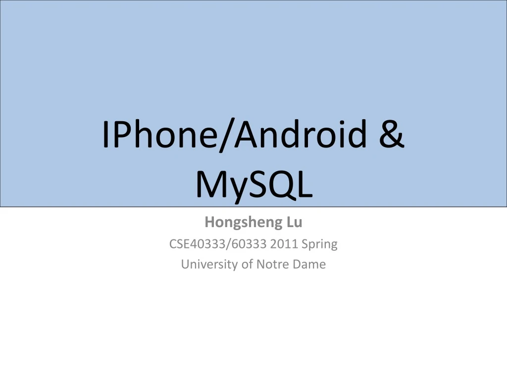 iphone android mysql