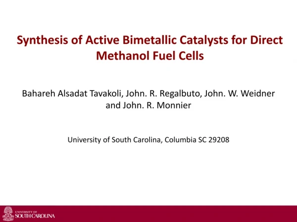 Synthesis of Active Bimetallic Catalysts for Direct Methanol Fuel Cells