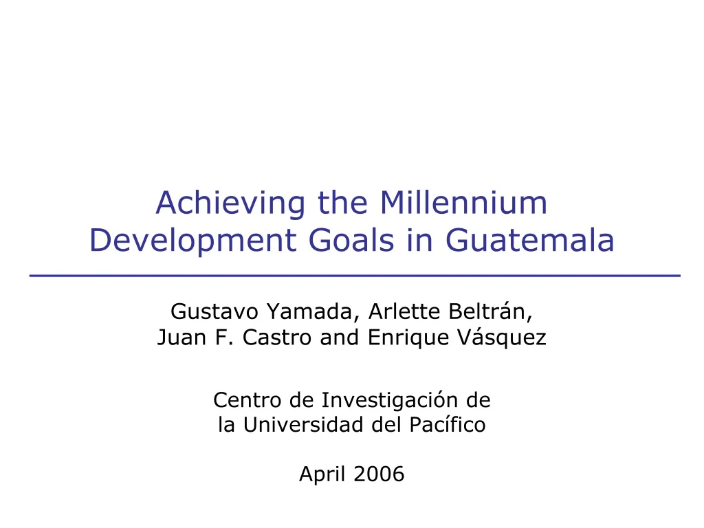 achieving the millennium development goals in guatemala