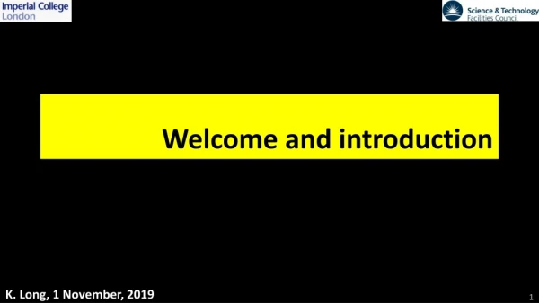 Welcome and introduction