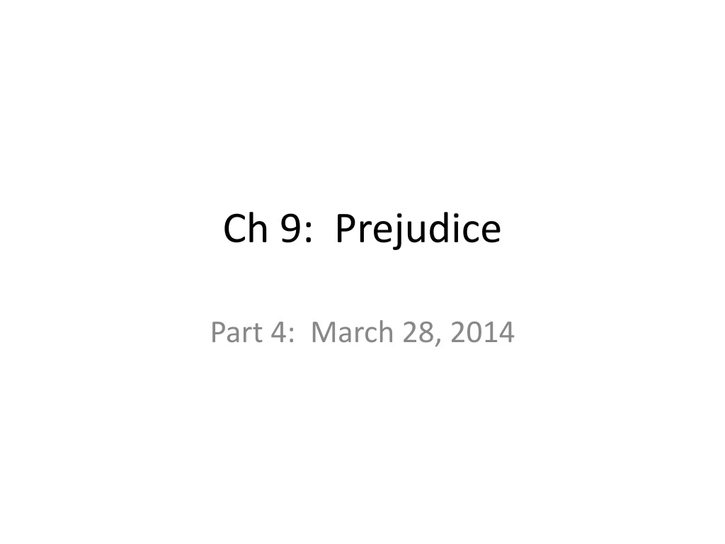 ch 9 prejudice