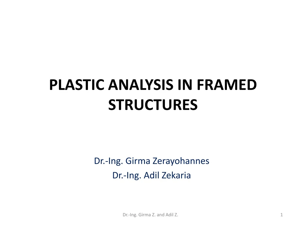 plastic analysis in framed structures