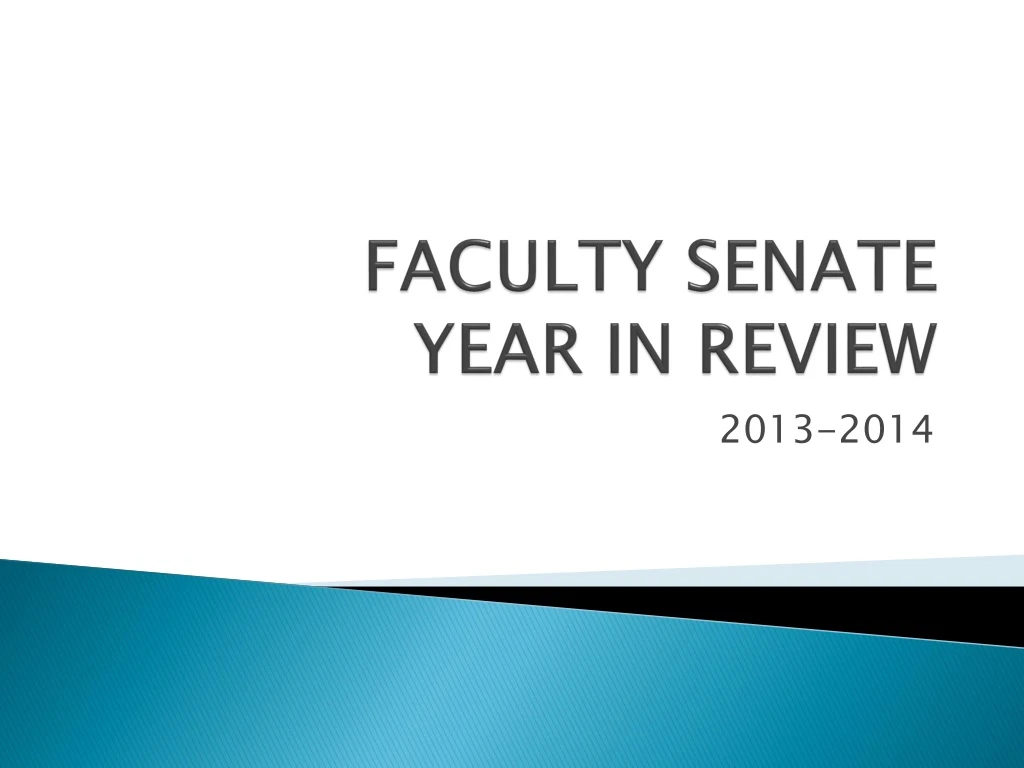 faculty senate year in review