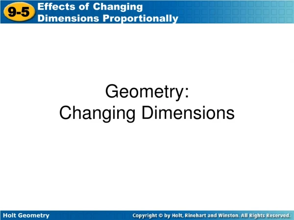 Geometry: Changing Dimensions