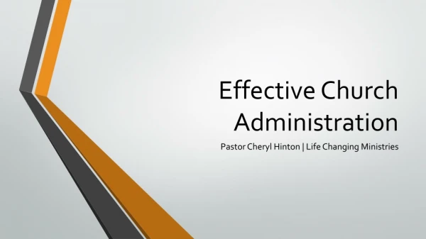 Effective Church Administration