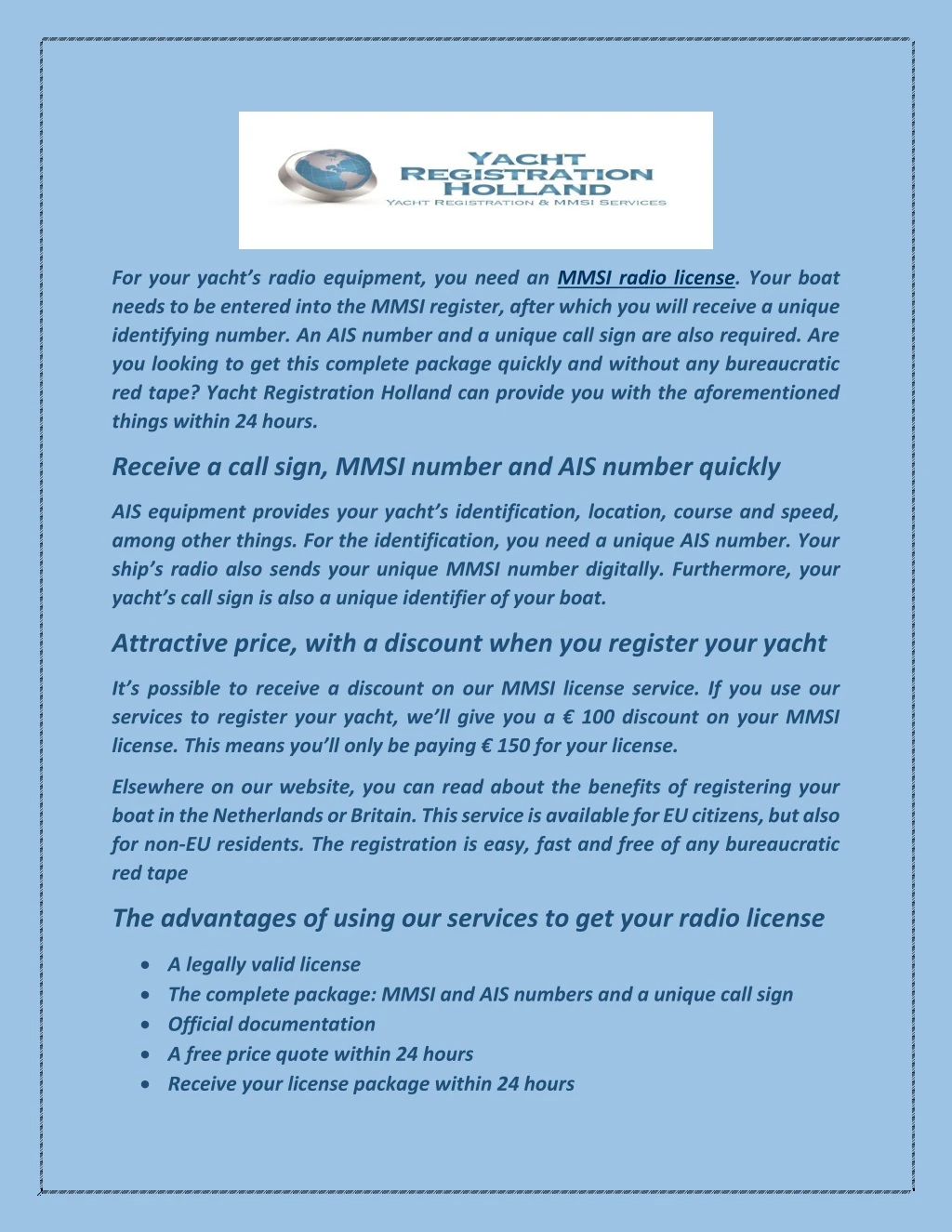 for your yacht s radio equipment you need an mmsi
