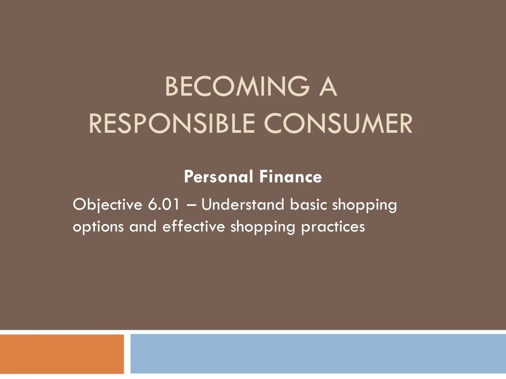 becoming a responsible consumer