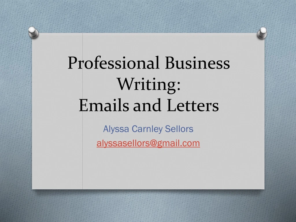 professional business writing emails and letters