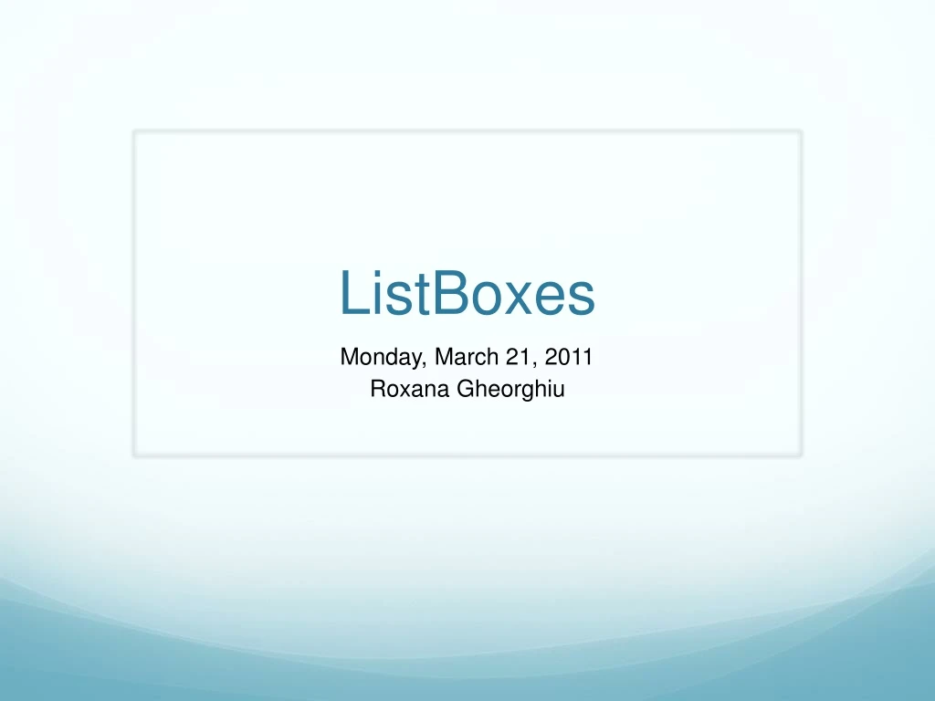 listboxes