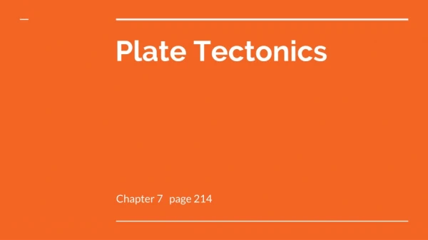 Plate Tectonics