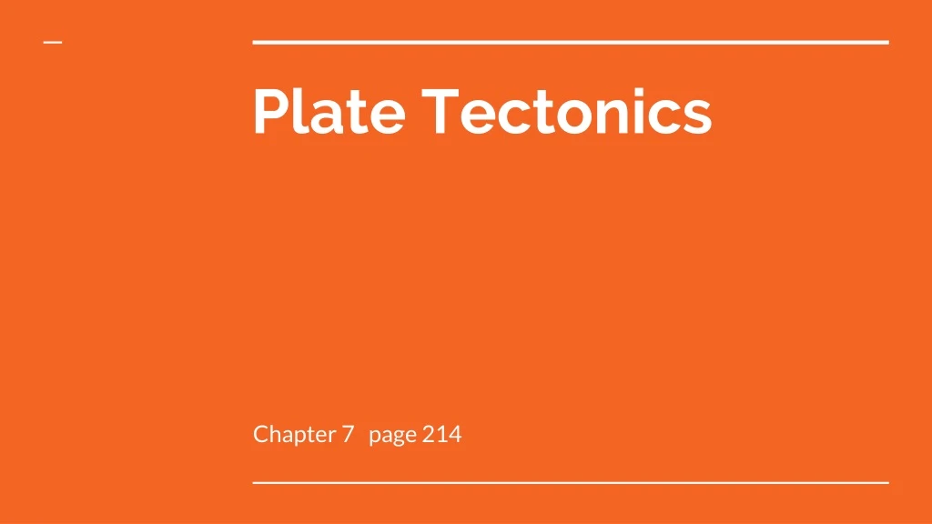 plate tectonics