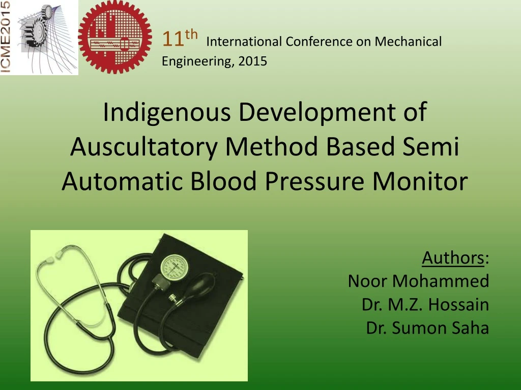 indigenous development of auscultatory method based semi automatic blood pressure monitor