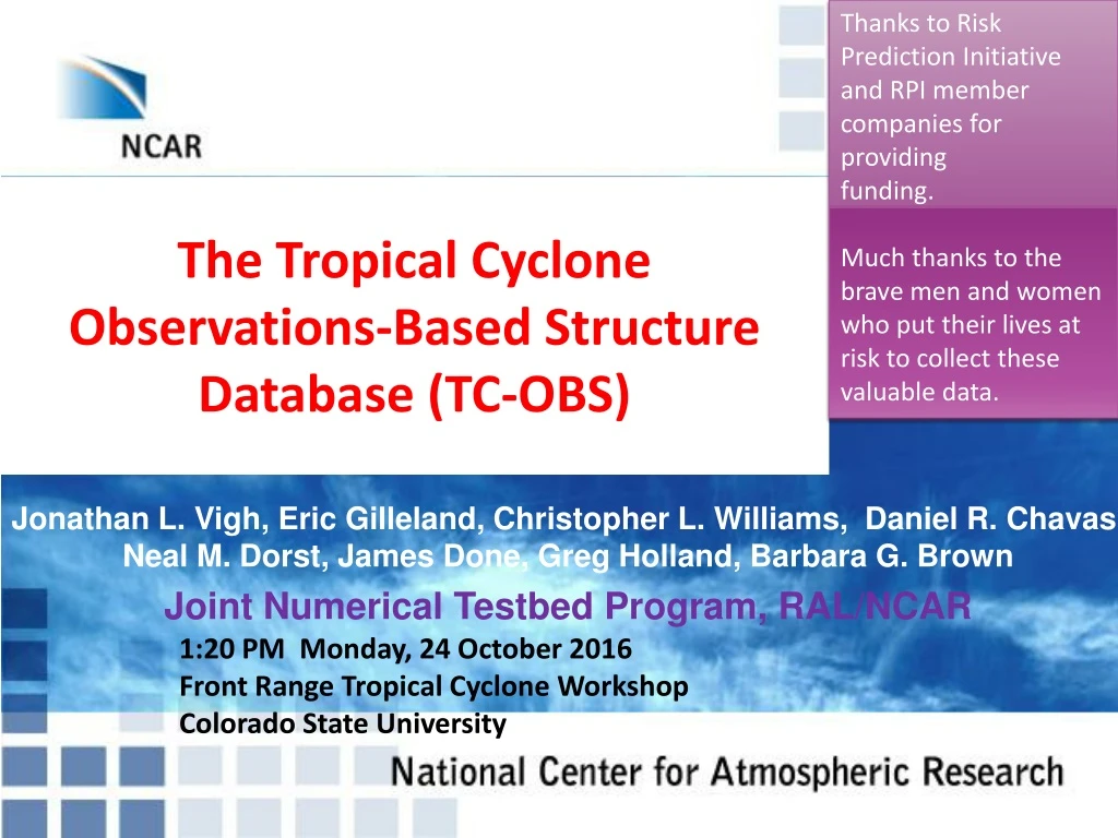 the tropical cyclone observations based structure database tc obs