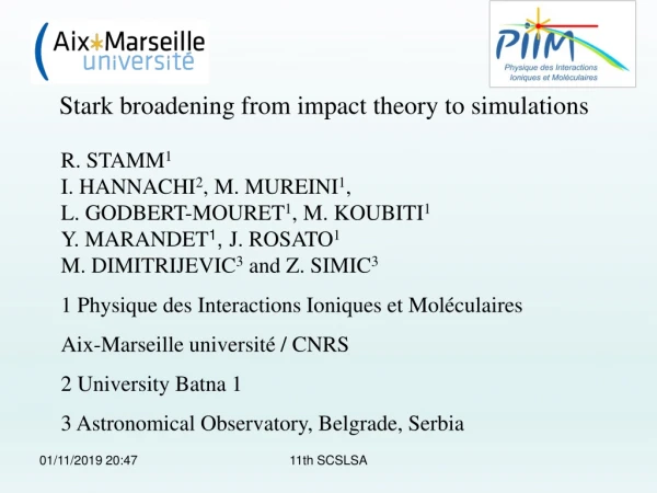 Stark broadening from impact theory to simulations