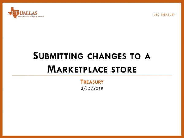 Submitting changes to a Marketplace store