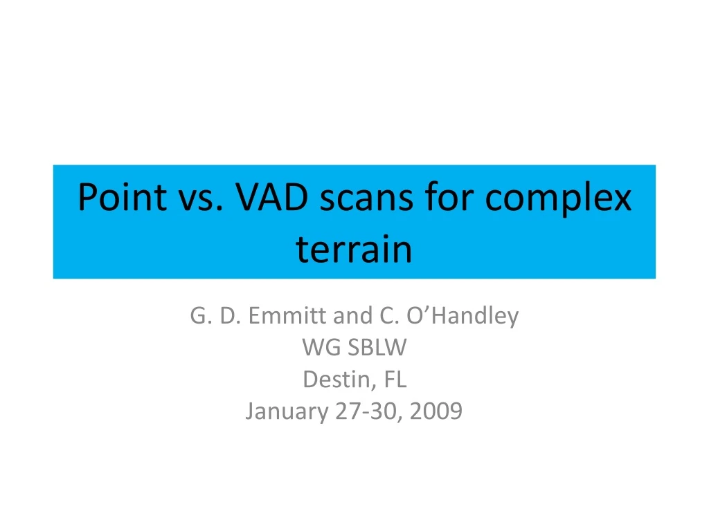 point vs vad scans for complex terrain
