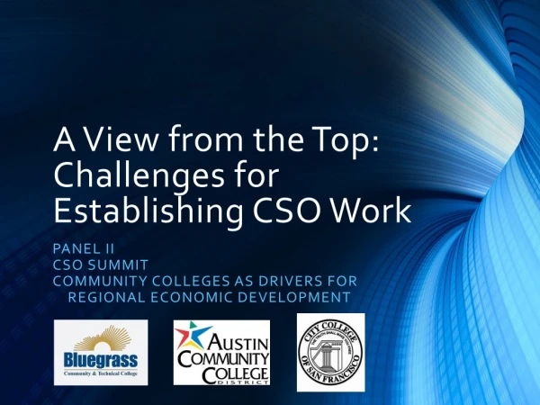 A View from the Top: Challenges for Establishing CSO Work