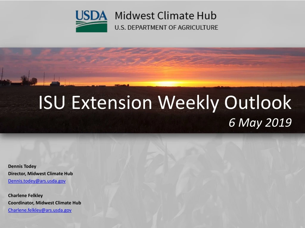 isu extension weekly outlook 6 may 2019