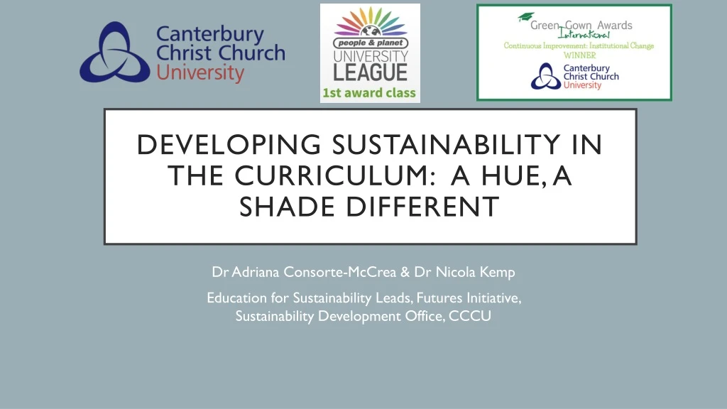 developing sustainability in the curriculum a hue a shade different
