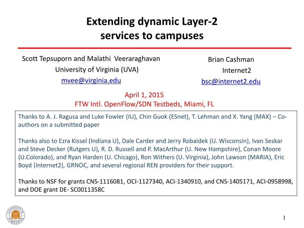 extending dynamic layer 2 services to campuses