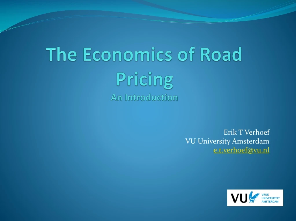 the economics of road pricing an introduction