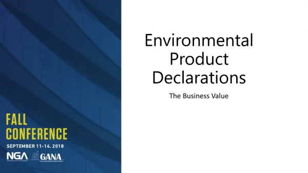 Environmental Product Declarations