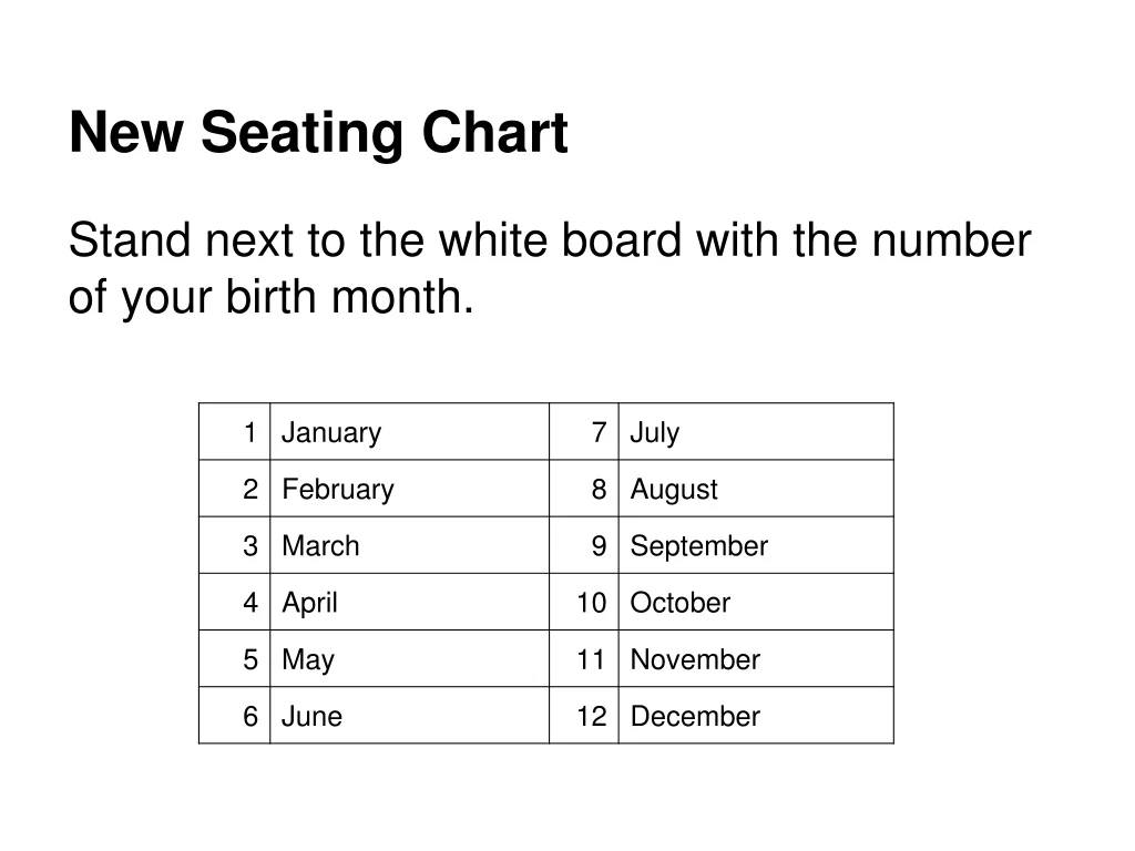 new seating chart