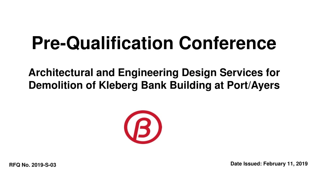 pre qualification conference architectural