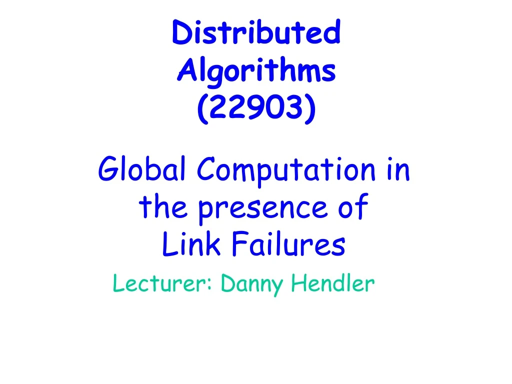 distributed algorithms 22903