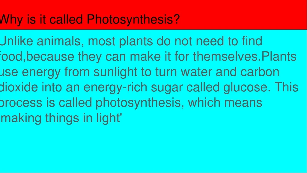 why is it called photosynthesis