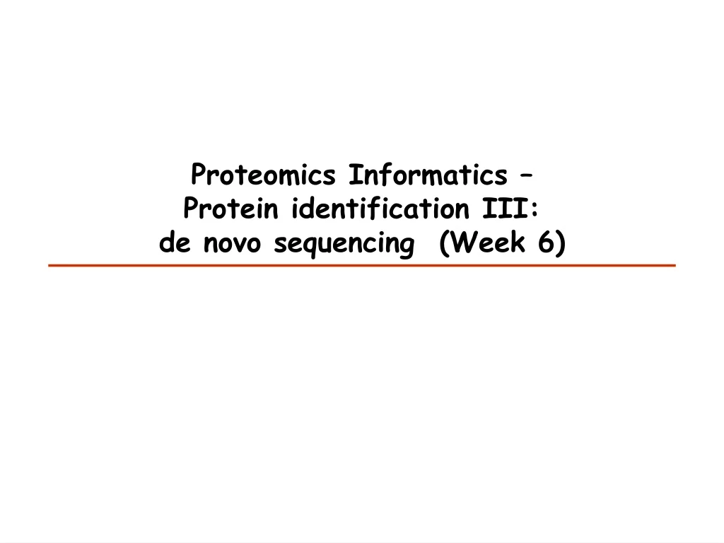 proteomics informatics protein identification