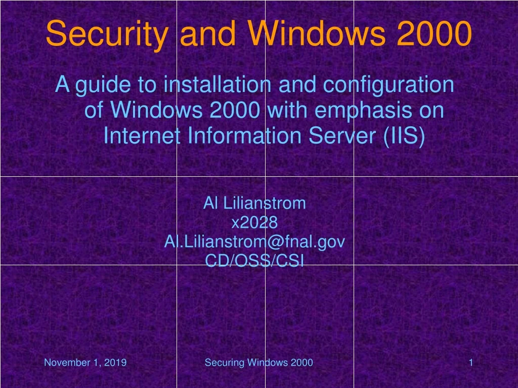 security and windows 2000