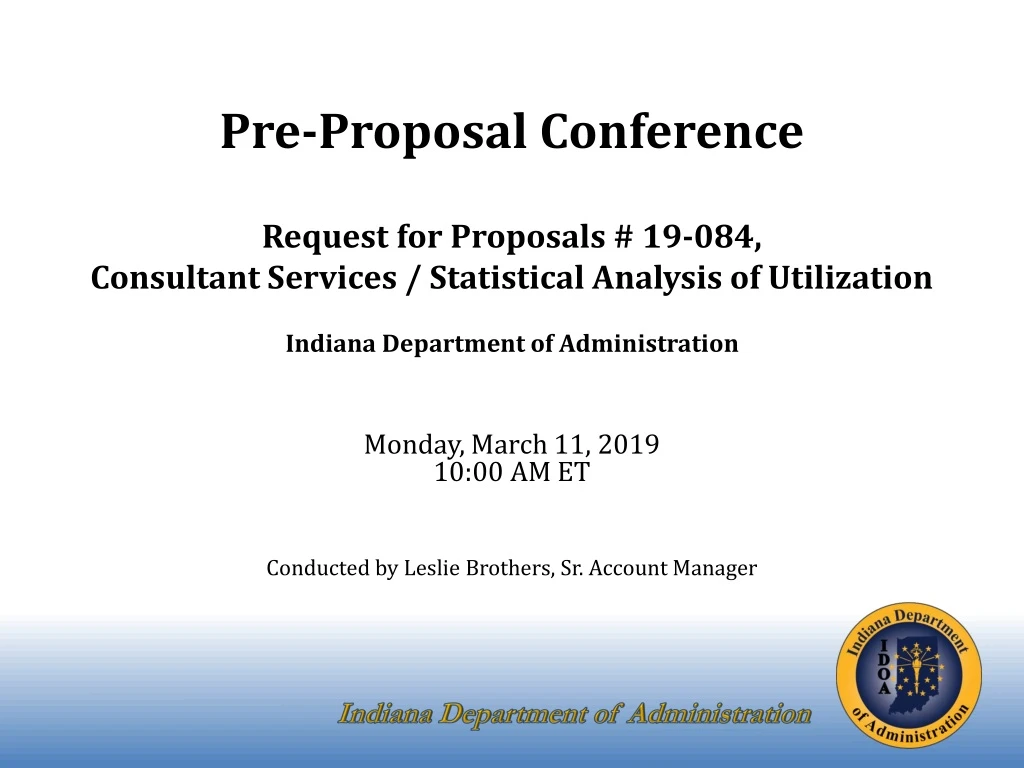 pre proposal conference request for proposals