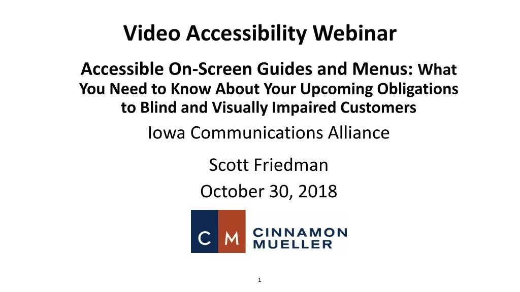 video accessibility webinar