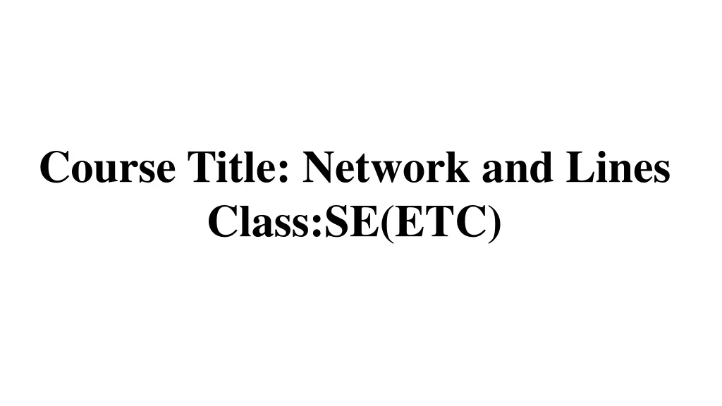 course title network and lines class se etc