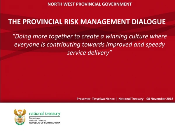 NORTH WEST PROVINCIAL GOVERNMENT